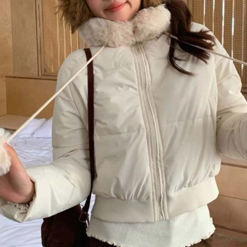 

Winter New Plush Warm Cotton Jacket Short, Small, Thick Hooded 2025 Jacket