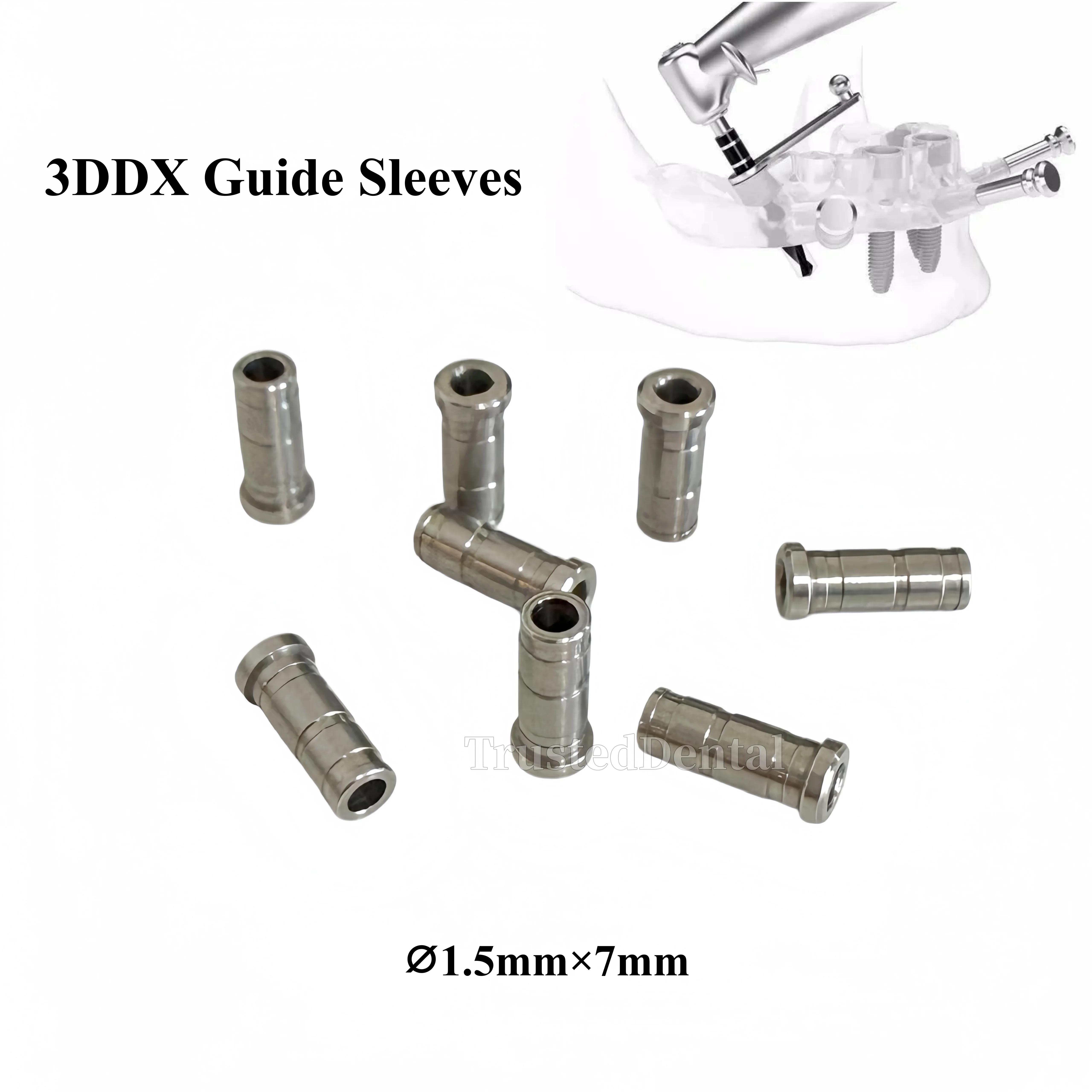 Manchons de fixation dentaire 3DDX, gabarit de planification numérique pour forets guidés ⌀ Outils dentaires de 1,5 mm