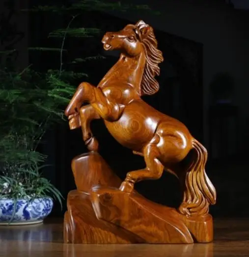 

Chrysanthemum pear Wooden Wood carving horse mahogany horse solid handicraft jewelry carved ma successful home home living room