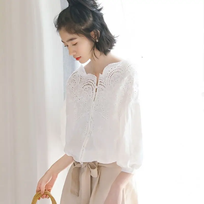 White Shirt Women's Summer Short Sleeved One Shoulder Korean Version New Loose Off Shoulder Top Women's Shirt