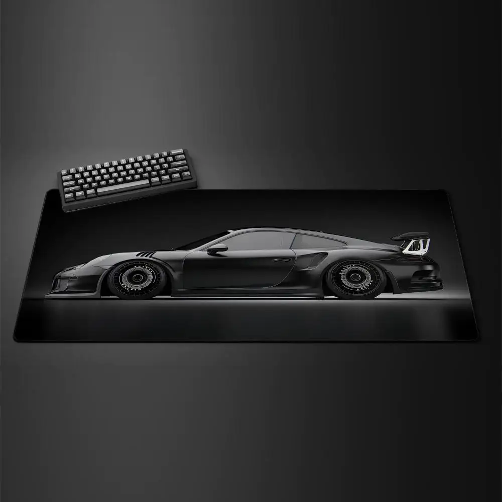 

Cool Sports Car Black Minimalist Mouse Pad Large Gaming Non-slip Stitched Edge Rubber Computer Laptop Keyboard Mats for Offices