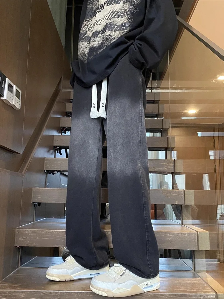 

Модные американские джинсы в стиле хип-хоп, прямые, свободные, широкие, молодежные, весенние, с низкой посадкой