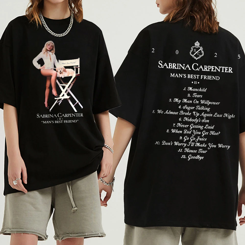 Sabrina Carpenter New Ablum Man’s Best Friend T-Shirt O Neck Harajuku Sabrina Carpenter Music T-shirt for Fans Gift
