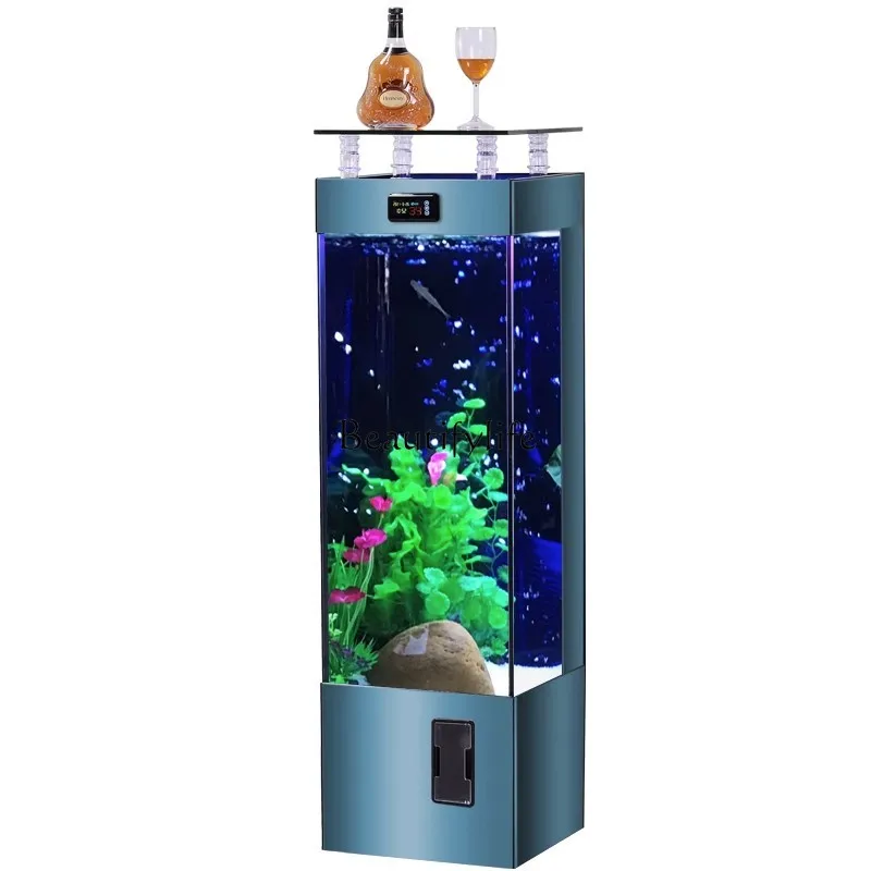 

Vertical fish tank, small living room floor-to-ceiling ecological circulation in bedroom back filtration no-change aquarium box