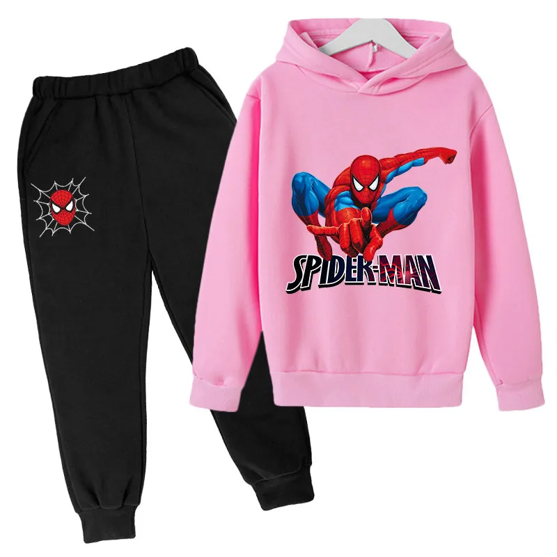 

Spider Hoodies Pants 2Pcs Sets Clothes Spring Autumn Baby Boys Girls Children Fashion Costume Kids Tracksuits Cartoon 4to14 year