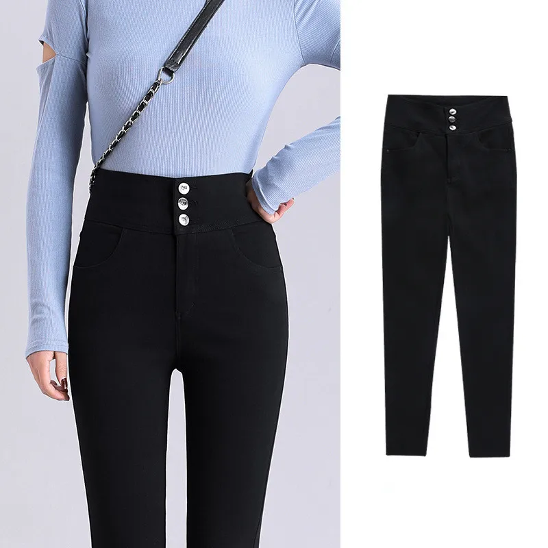 

MRMT 2024 Brand New Women's High Waist Leggings Outer Wear Stretch Thin Pencil Pencil Black Pants