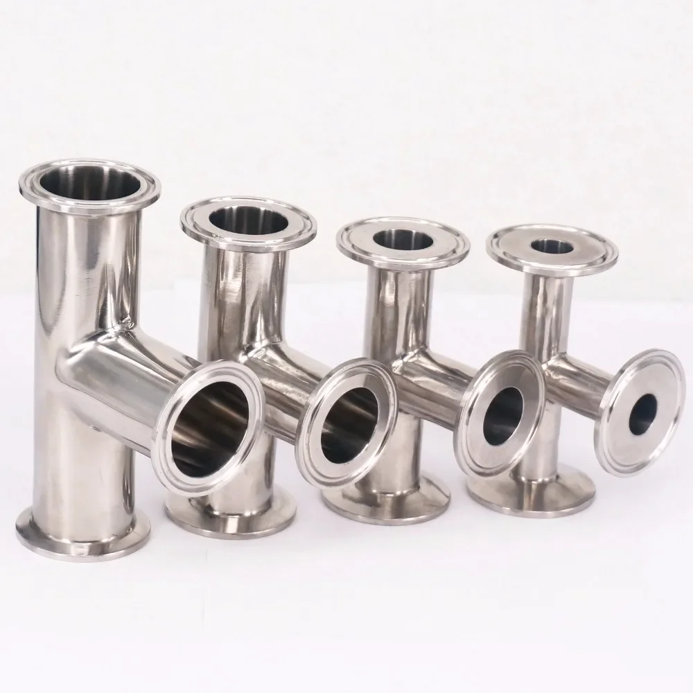 Fit Tube O.D 45mm Tri Clamp 2" Ferrule Tee 304 Stainless Steel Sanitary Connector Pipe Fitting