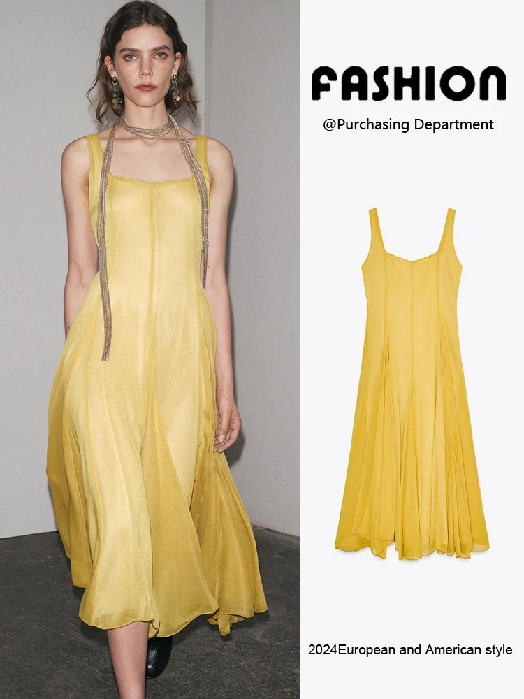 

Летняя новинка: женское платье Dr Elely Svel с широкими бретелями, квадратным вырезом, миди, однотонное, длинное