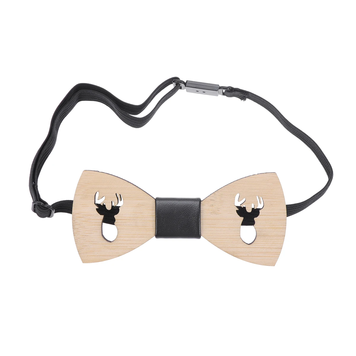 

Wooden Bow H Wedding Hollow Deer Shape Adjustable Length Casual Wedding Party Accessories Bamboo Neckwear Ties