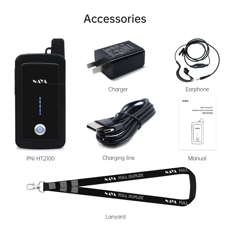 NAYA PNI-HT2100 Sistema de intercomunicación walkie-talkie full-duplex para llamadas multiparty Sistema de comunicación de llamadas de intercomunicación para varias personas en vivo