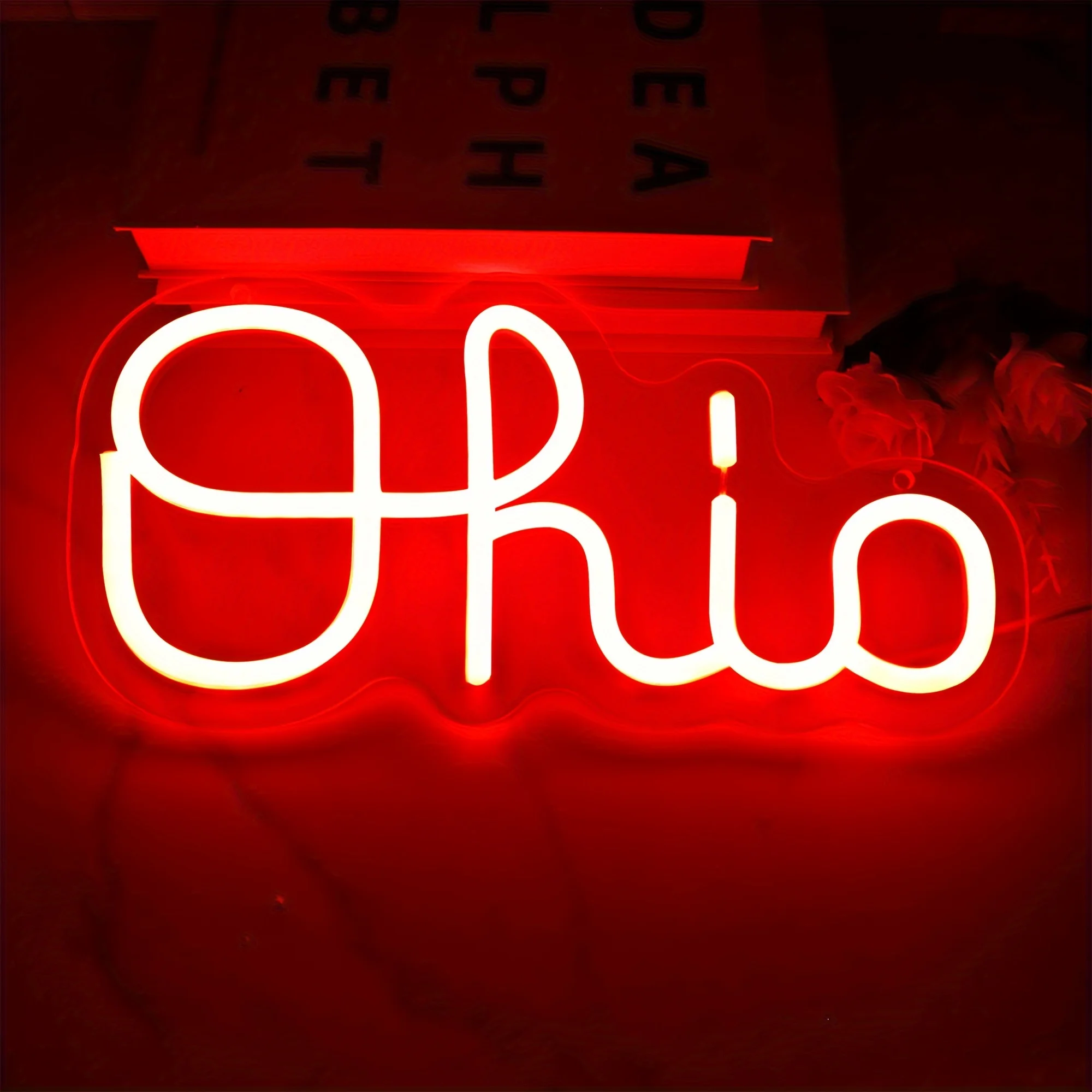 Ohio State Neon Signs for Bar Dorm Room Decor ,USB Powered Neon Signs for Bar Club Store Party Man Cave Home Wall Decor
