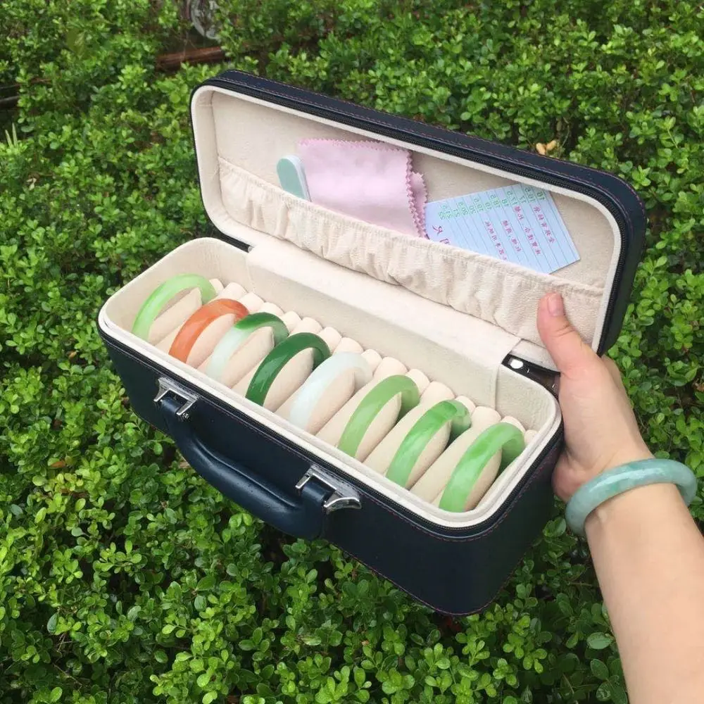 PU Leather Bracelet Display Box Velvet Inner Holder Jewelry Storage Boxes Rings Necklace Organizer Bracelet Carrying Case