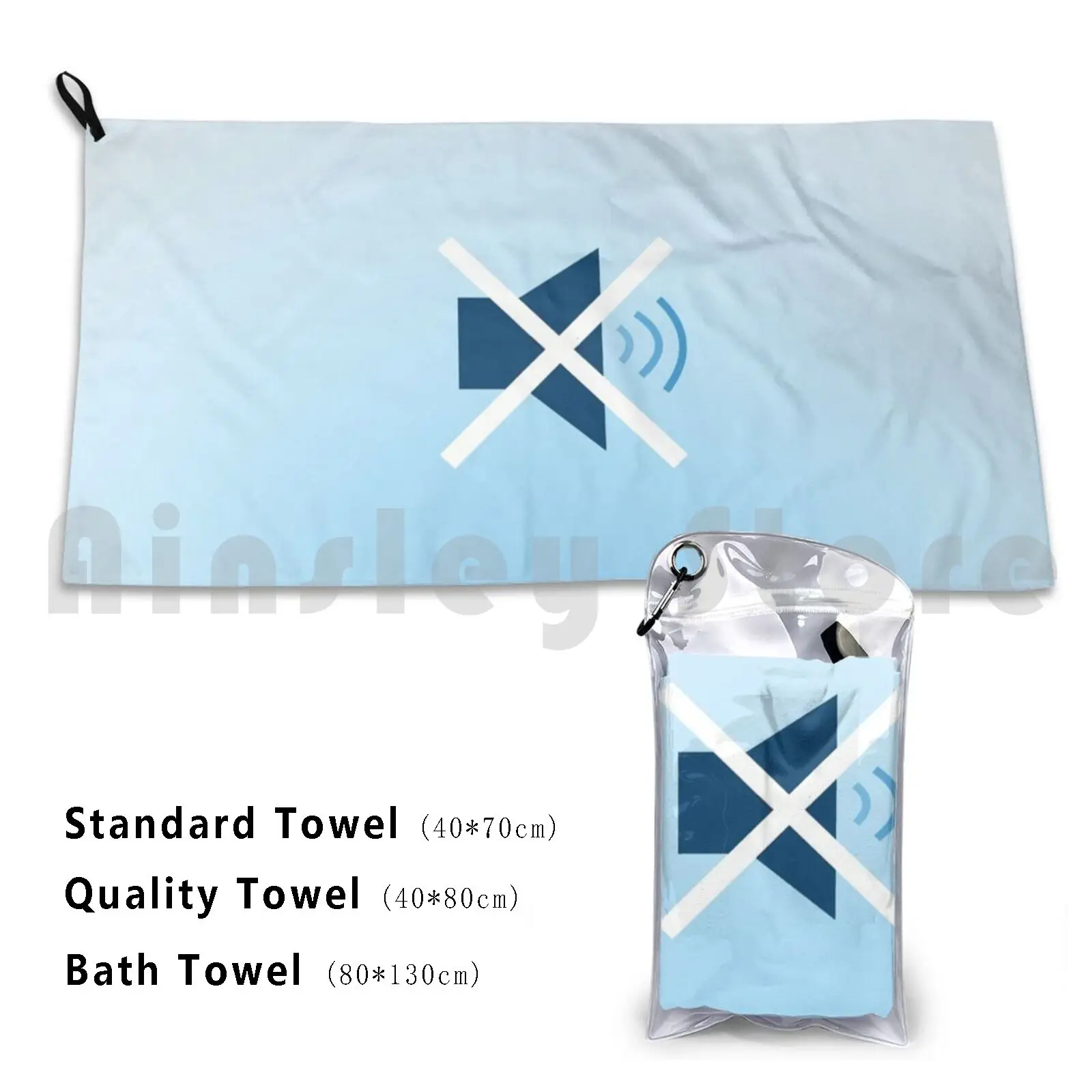 Mute It! Bath Towel Beach Cushion Sound Silence Nosound Quiet Off Mouth Speaker Music