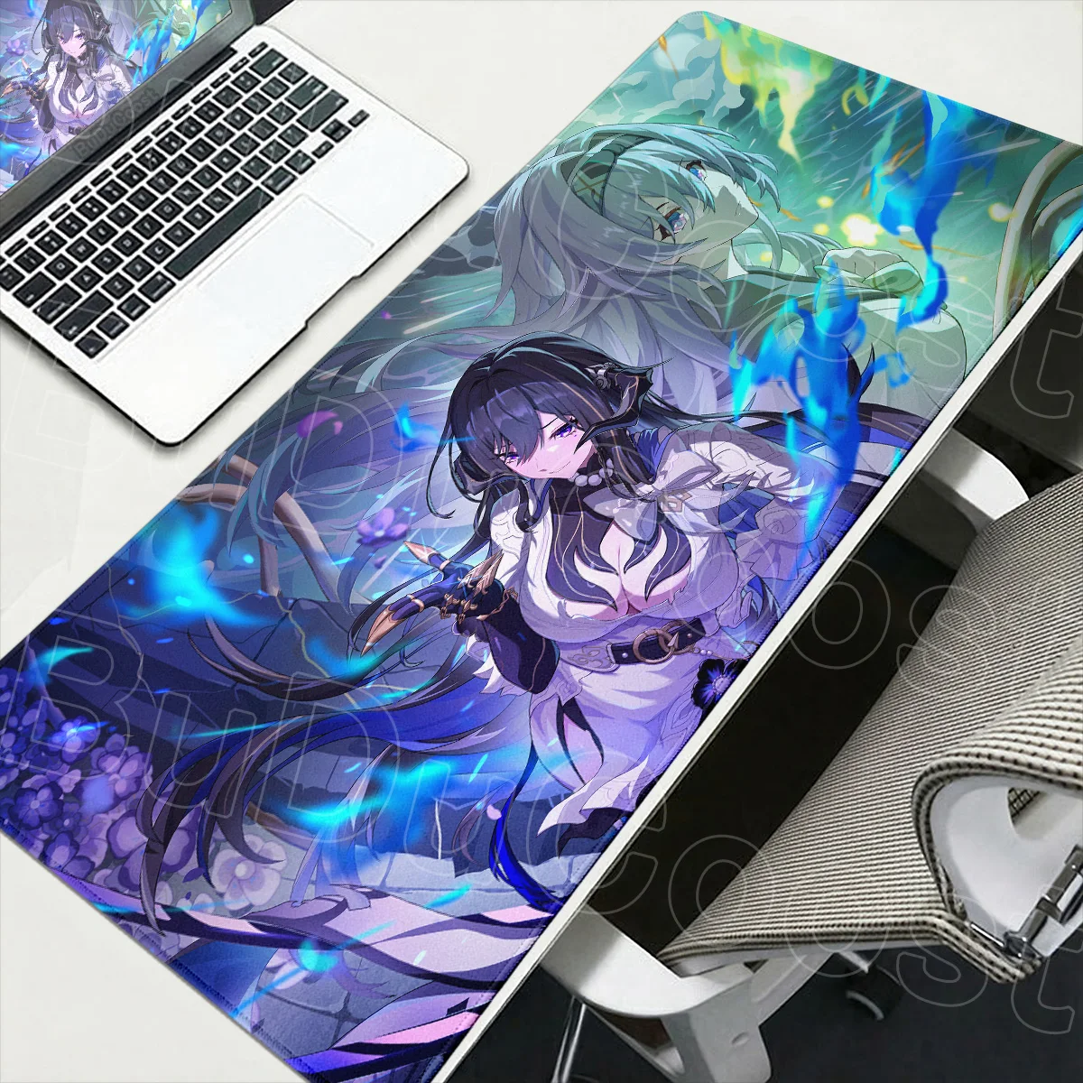 Mouse Mat Honkai Star Rail Constance & Firefly Anime Playmat Office Non-slip Desk Pad 900x400mm Gamer Keyboard Cabinet Mausepads