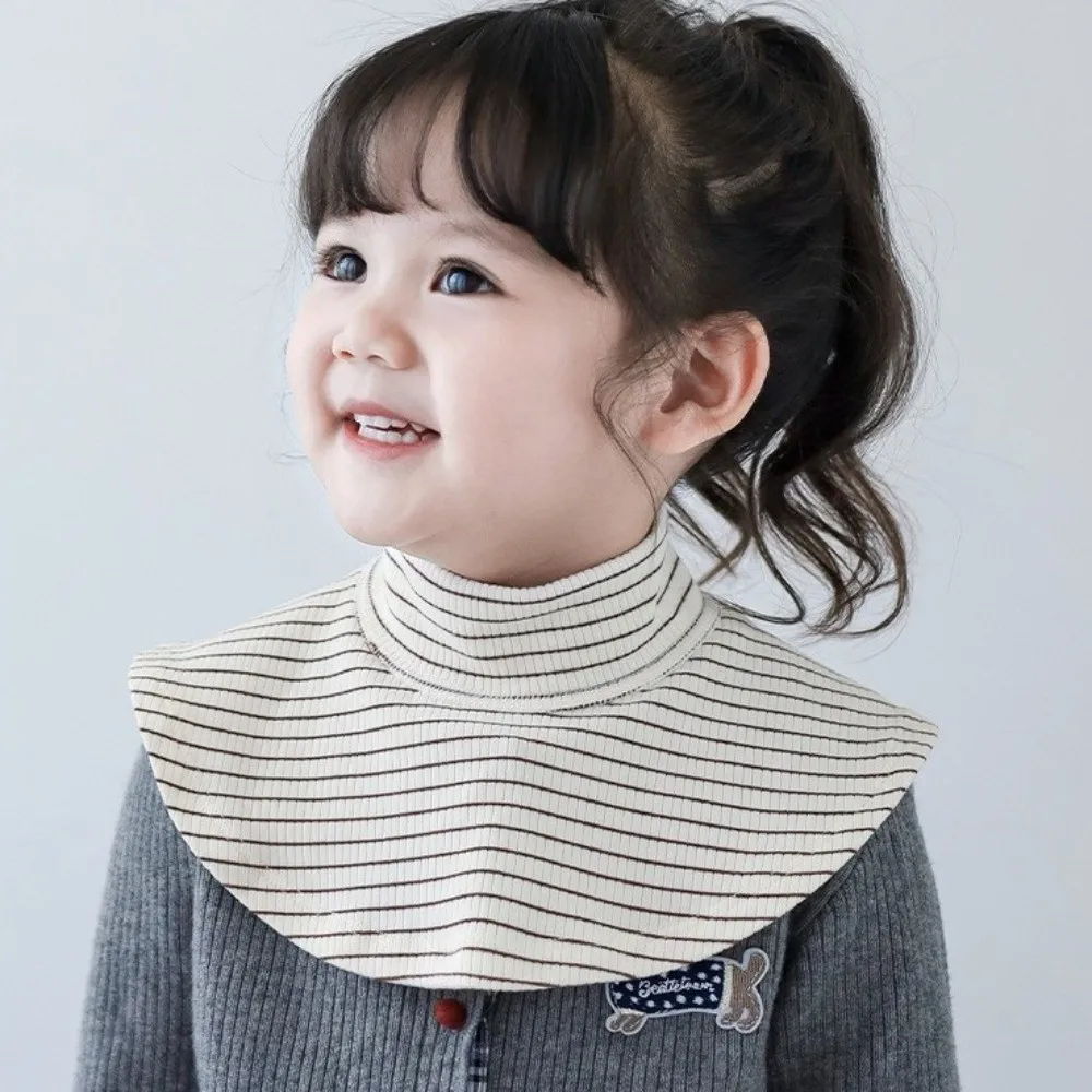 Novo xale listrado quente destacável lenço de tubo de gola alta para 1-4 anos