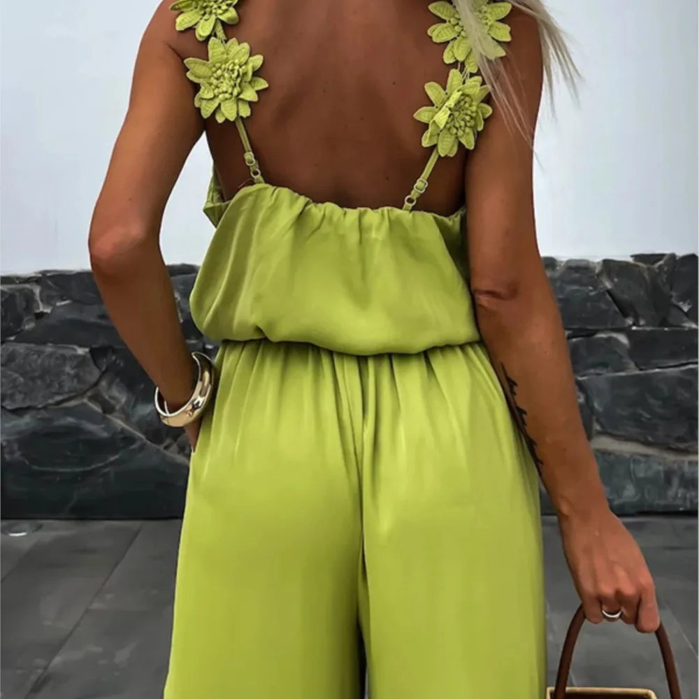 Spring Summer Sexy Suspender Jumpsuit For Women\'S Fashion Waist Relaxed Sleeveless Vacation Female Elegant Jumpsuit Pants 2024