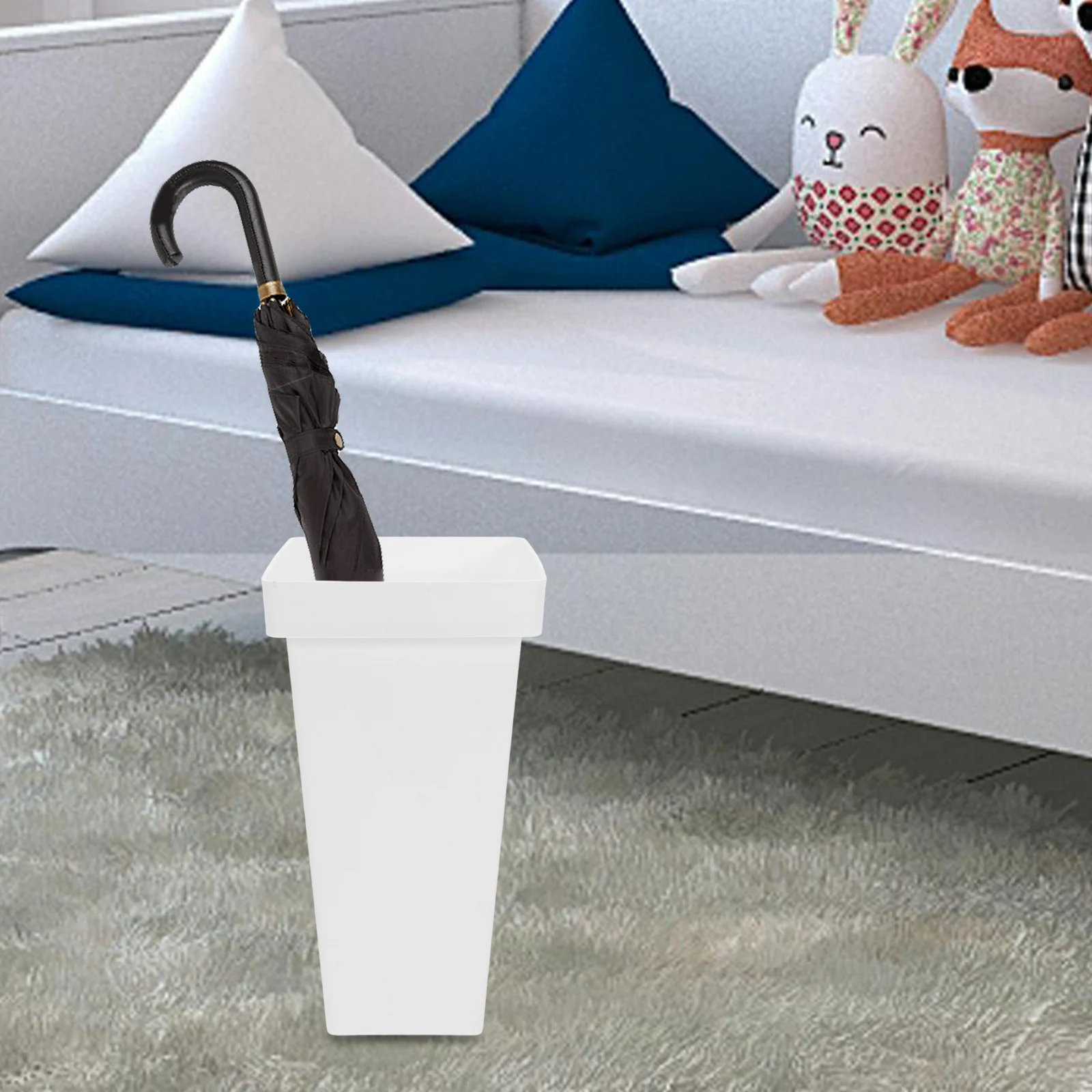 Secchio portaoggetti per pioggia per ombrelloni Secchio alto bianco decorativo per negozio di fiori Portaoggetti in plastica Contenitore per vaso da fattoria