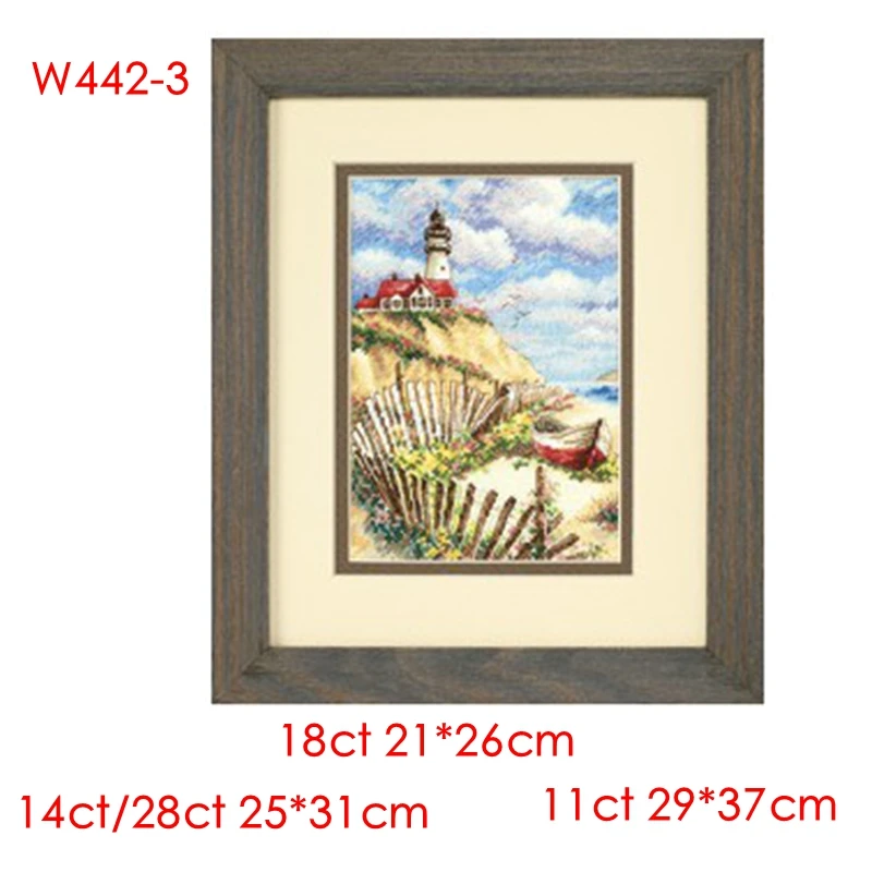 Cross Stitch Kit Lighthouse 3 28ct 18ct 14ct 11ct can be Customized Printed Cloth hand Embroidery Material Kit