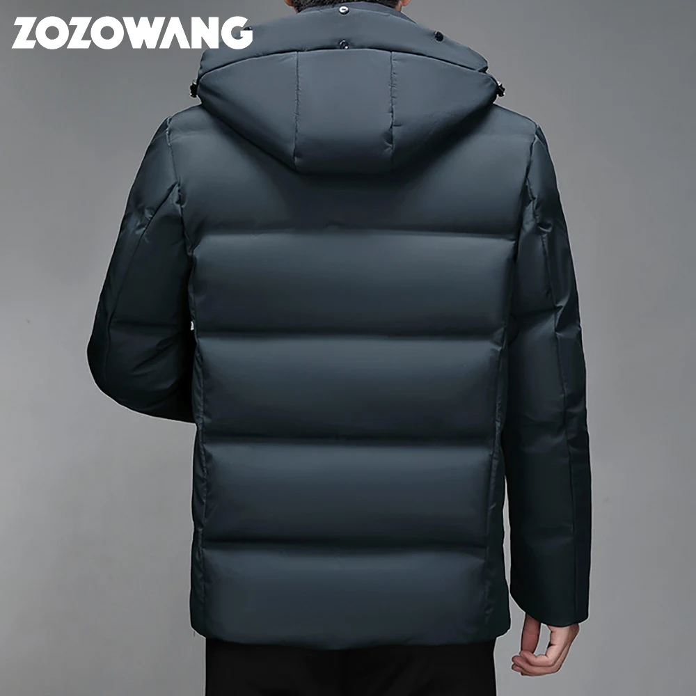 ZOZOWANG 2023 Arrival Duck Down Jacket Big Fur Hat Collar Detachable Fashion Thick Winter Keep Warm Men\'s Winter Down Coats