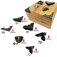 12pc Antique Vintage Bronze Decorative Corner Protector Jewelry Chest Wine Gift Wood Box Case Suitcase Picture Photo Frame Cover