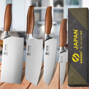 Set Pisau Dapur Jepang Profesional Pisau Koki Golok Daging Fillet Ikan Baja Tahan Karat Alat Memasak Pisau Santoku Pengiris 10 set pisau dapur terlaris dengan blok - №
