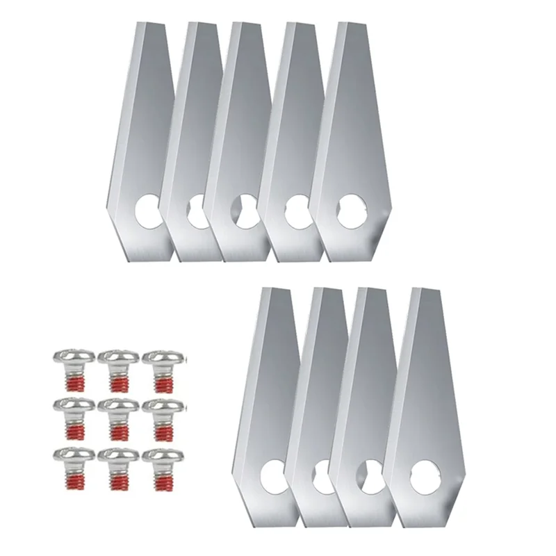 Replacement Blades For Indego 800, 1000 1200 Automatic Lawnmowers- 9Pcs Set In Titanium-Plated Stainless Steel Silver
