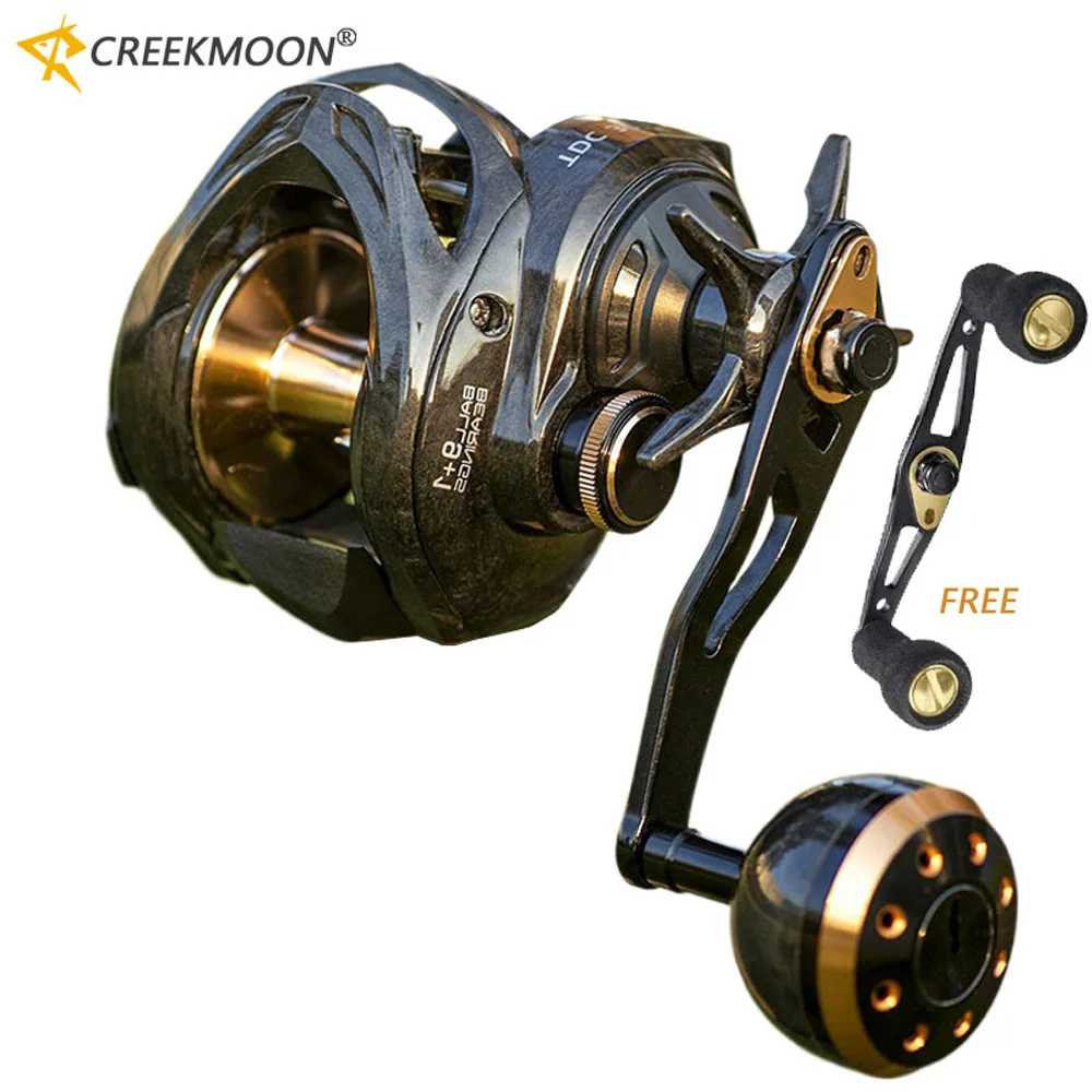 Nouveau moulinet de pêche Baitcaster 6+1BB TDC300, corps en carbone, résistance maximale 16kg, moulinet à lancer lent pour leurres, en métal, pour la pêche au bar en eau douce en extérieur