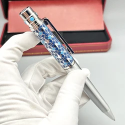 YAMALANG CT Rollerball Ballpoint Pen Blue Carving With Serial Number Writing Smooth Luxury Stationery