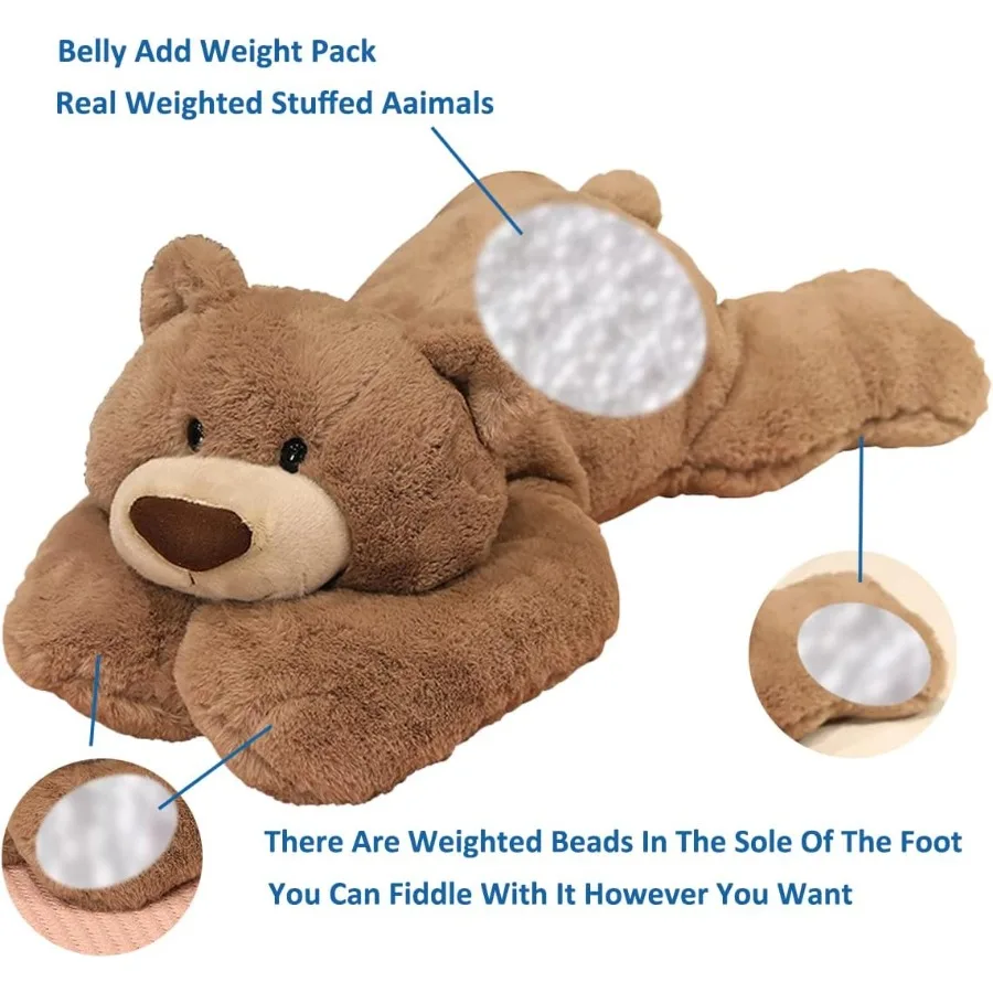 무게가 있는 봉제 동물 인형 6.2파운드 갈색 곰 인형 29.5인치 무게가 있는 곰 소년 소녀용 쿠션 선물