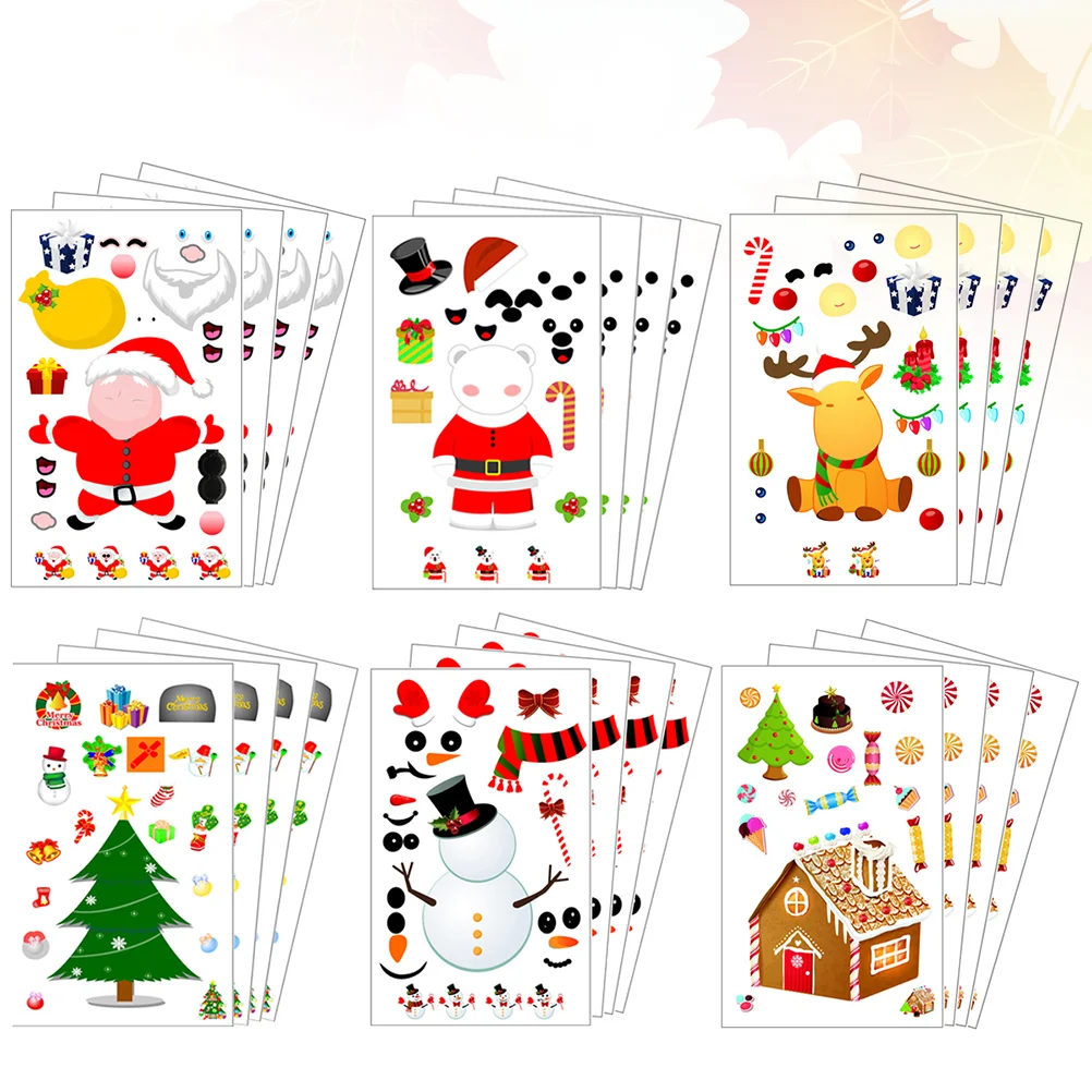 24 Pcs Christmas Sticker Photo Album Decor for Scrapbook DIY Scrapbooking Stickers