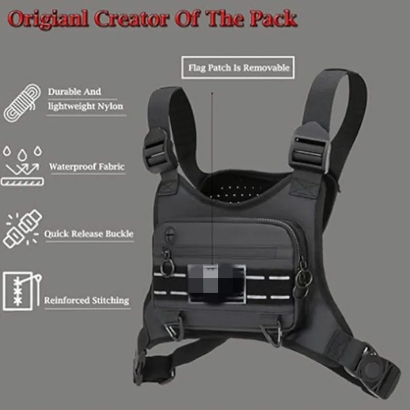 Outdoor Borsttas Voor Mannen Front  Pouch Hardloopvest Telefoonhouder Tactisch Sportpakket Wandelen Vissen Molle Camping Rugzak image 2