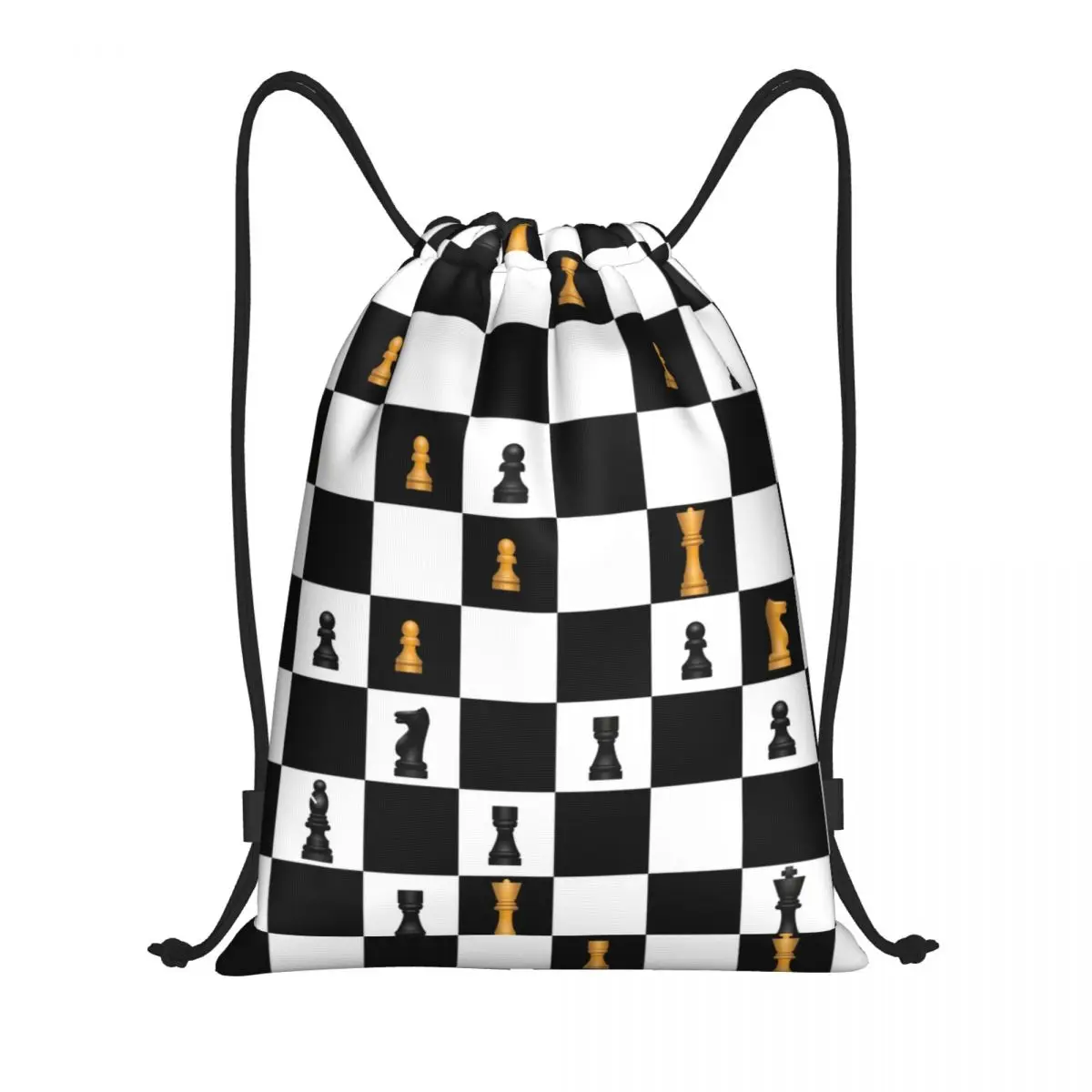 

Power Play Chess Game Drawstring Bag Women Men Portable Gym Sports Sackpack Chess Lover Piece Shopping Backpacks