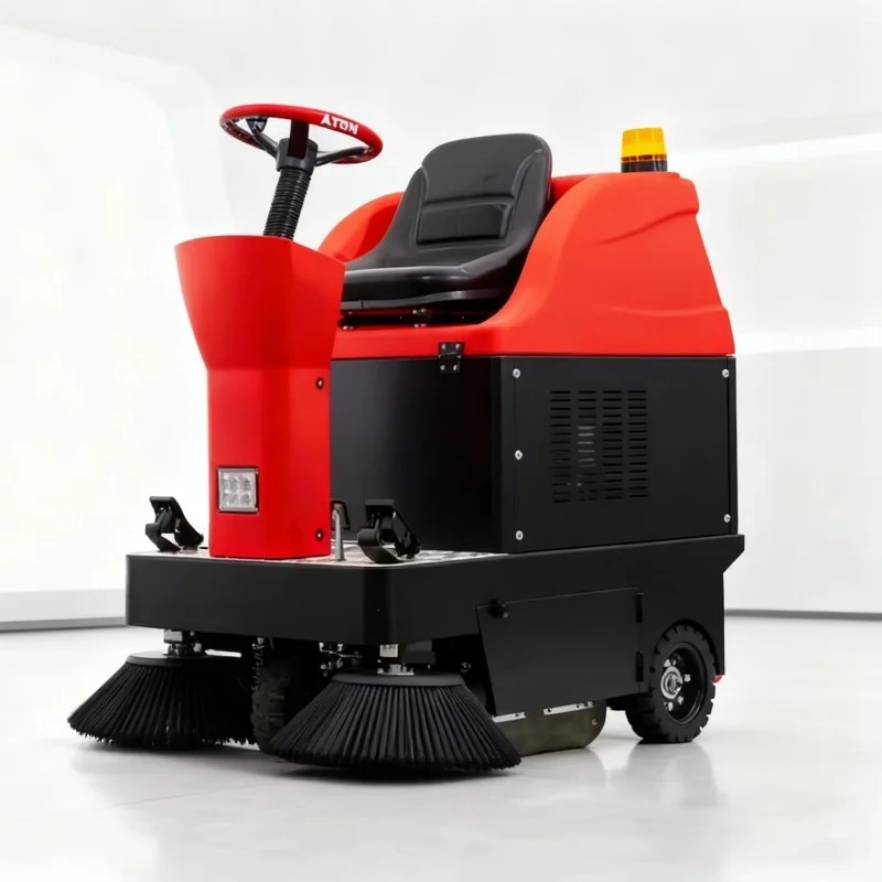 Electric Mobile Ride-on Sweeper Industrial Cleaning Equipment for Outdoor Asphalt Pavement New Plastic 220V Burnishing Custom
