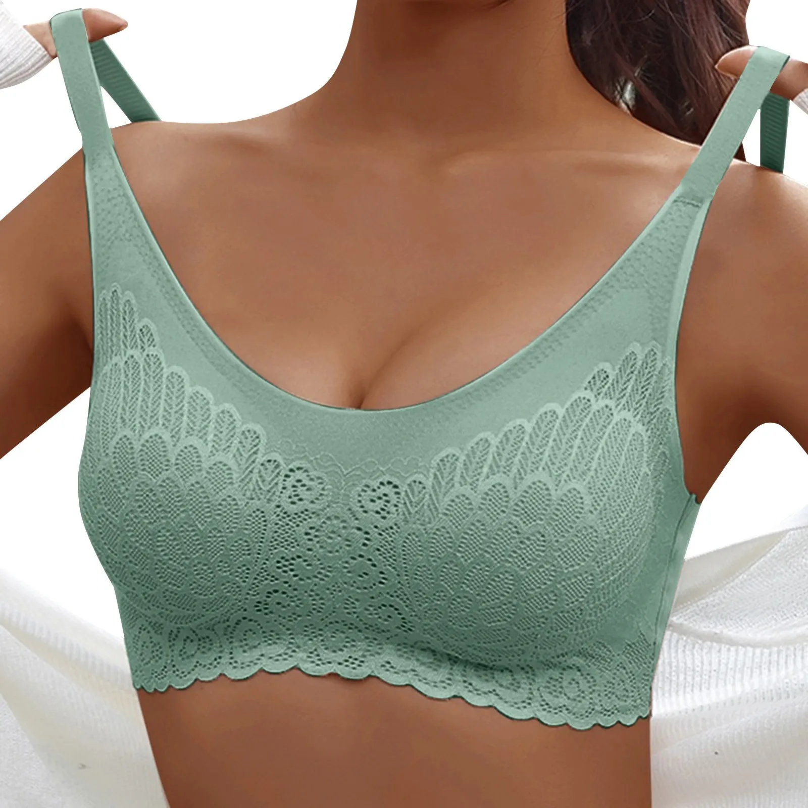 Plus 4XL Latex Bra Seamless Bras For Women Underwear BH Push Up Bralette With Pad Vest Top Bra Women\'s No Steel Ring Underwear