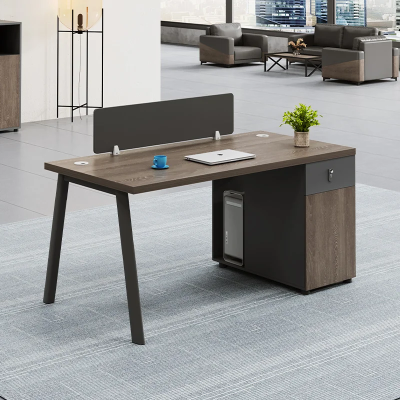 &Simple Modern 2/4 Person Creative Employee Office Workstation Desk and Chair Set Wood Panel Staff Office Furniture