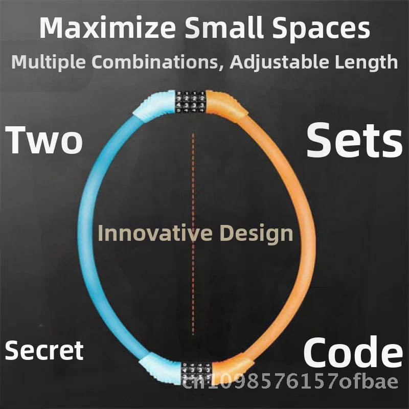 

Anti-Theft Combination Bicycle Lock 40cm Chain Lock for Mountain & Road Bikes Car Accessory Riding Equipment in Black Blue Green