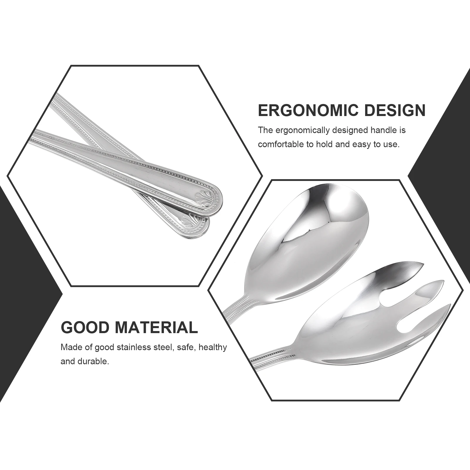 

1 set 1 Set Vegetable Salad Fork Multi-Function Kitchen Supplies Fruit Dessert Ice Cream Spoon Stainless Steel Home Restaurant