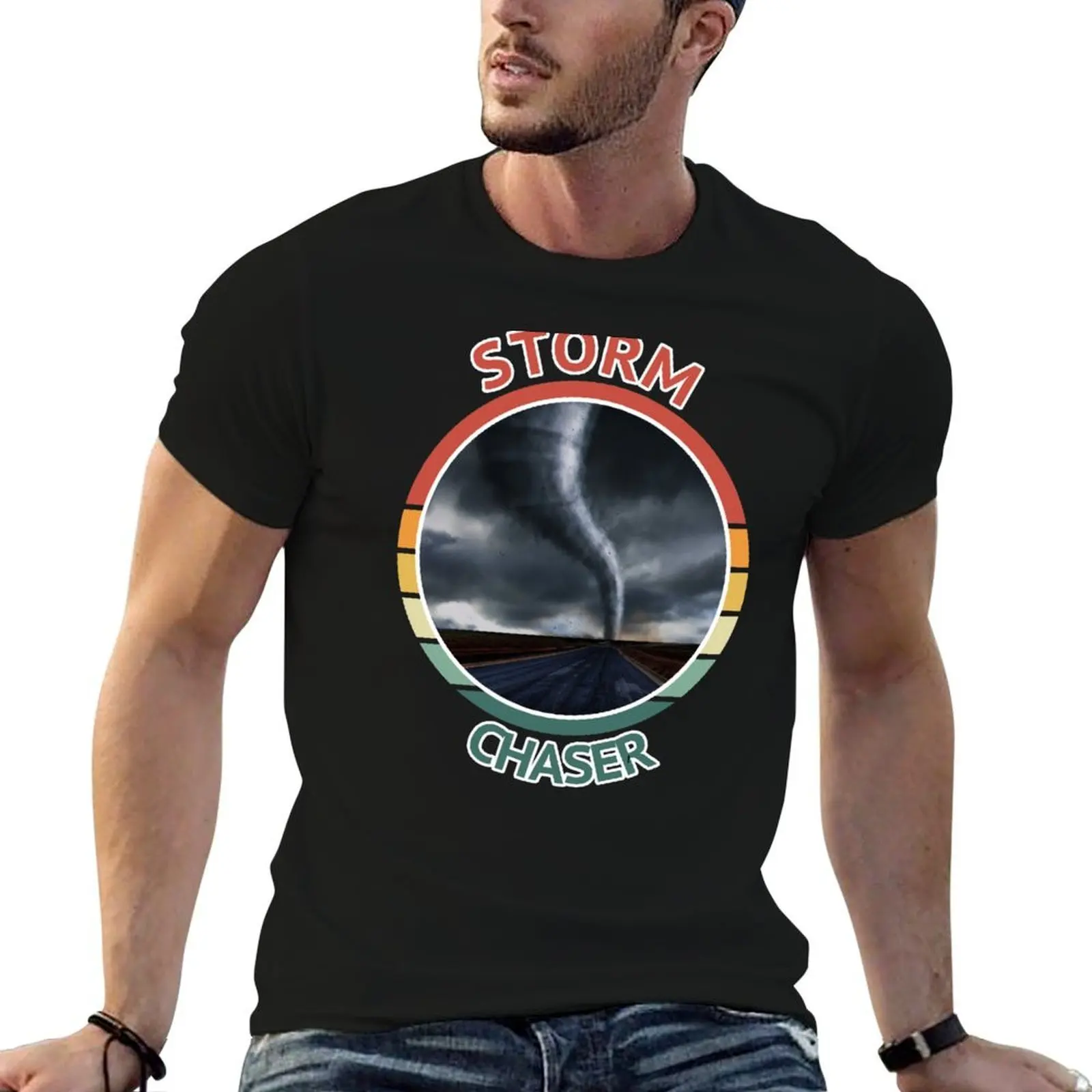 

Storm Chaser Weather Tornado Hurricane Retro Graphic Design T-Shirt essential t shirt man tshirt t shirt man luxury T-Shirt