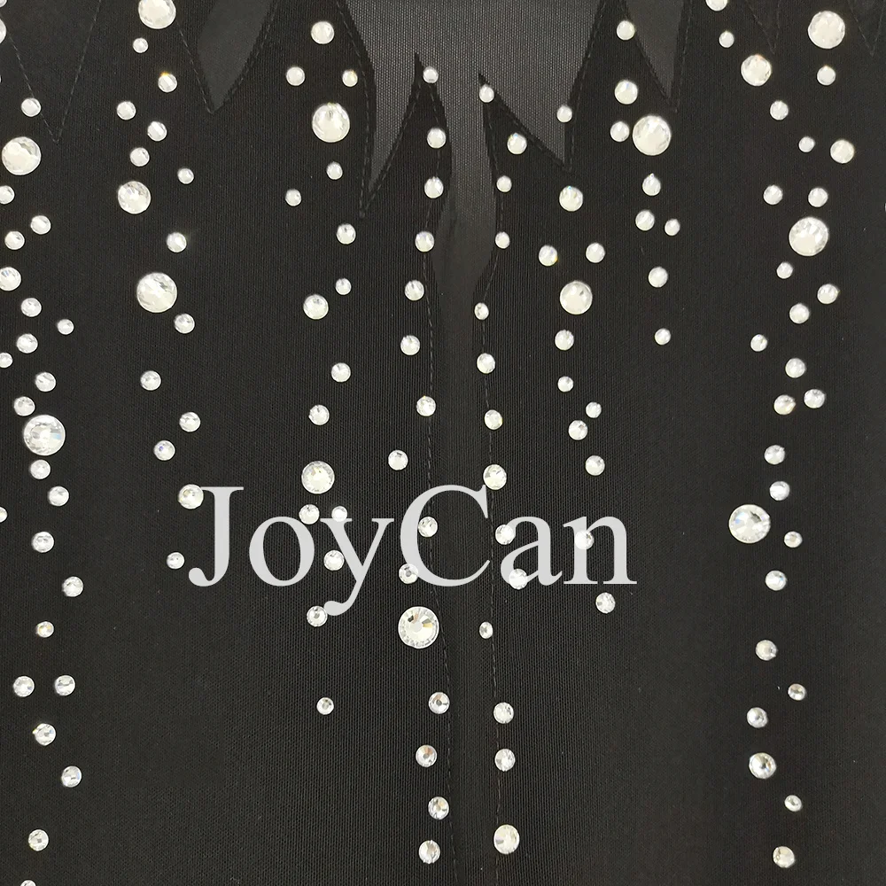 JoyCan-فستان التزلج على الجليد للفتيات ، دنة سوداء ، شبكة مطاطية ، ملابس الرقص المنافسة ، حسب الطلب