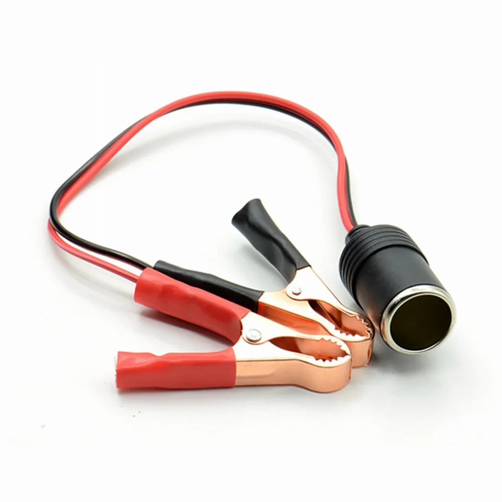 Car Battery Terminal Clip-On Cigarette Lighter Clamp Power Socket Adapter Plug Boat 12V Auto USB Charger Free Shipping