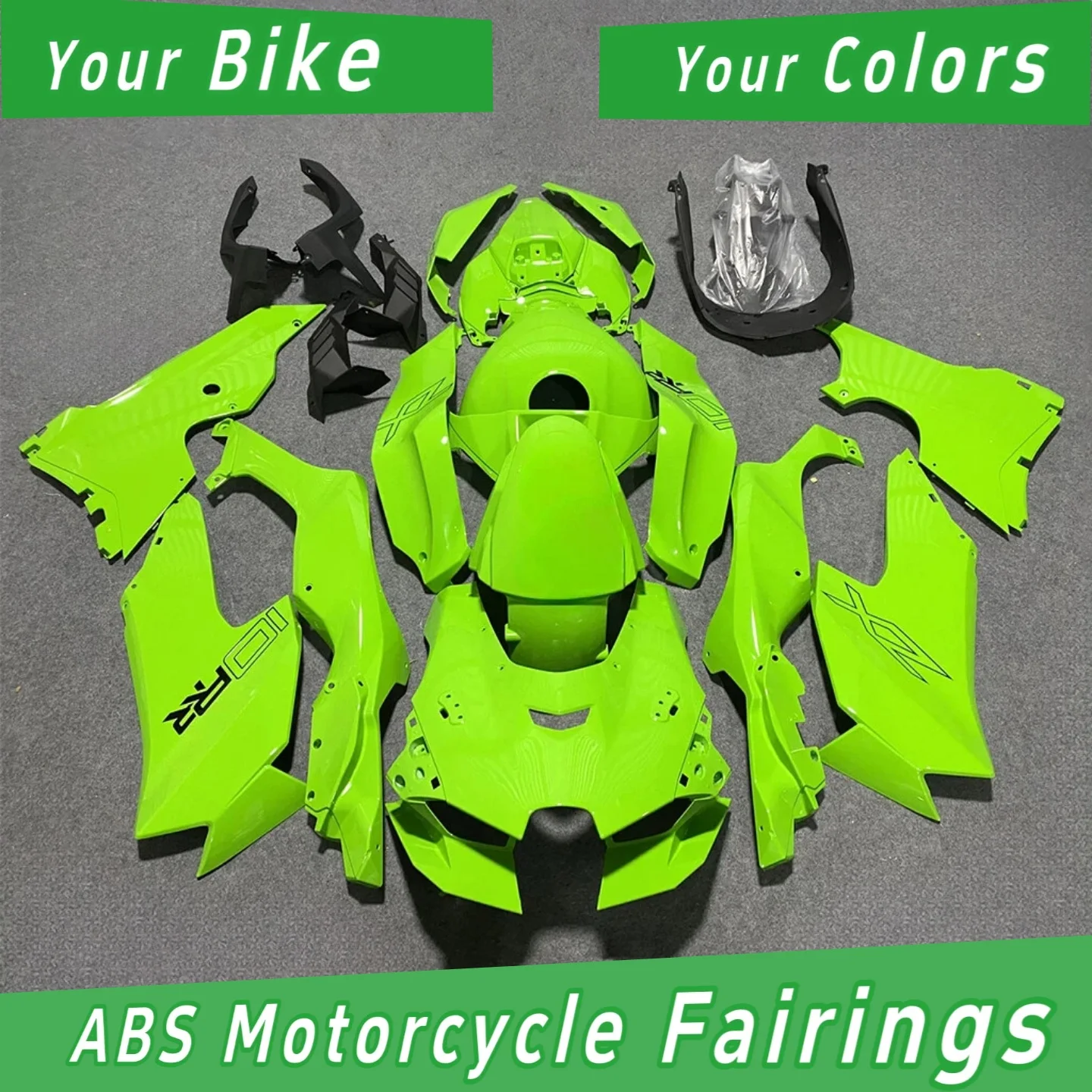 Complete Motorcycle Fairing Kit for 2021-2025 KAWASAKI ZX-10R, ABS Plastic, Prime Quality, Multiple Design and Fit Options
