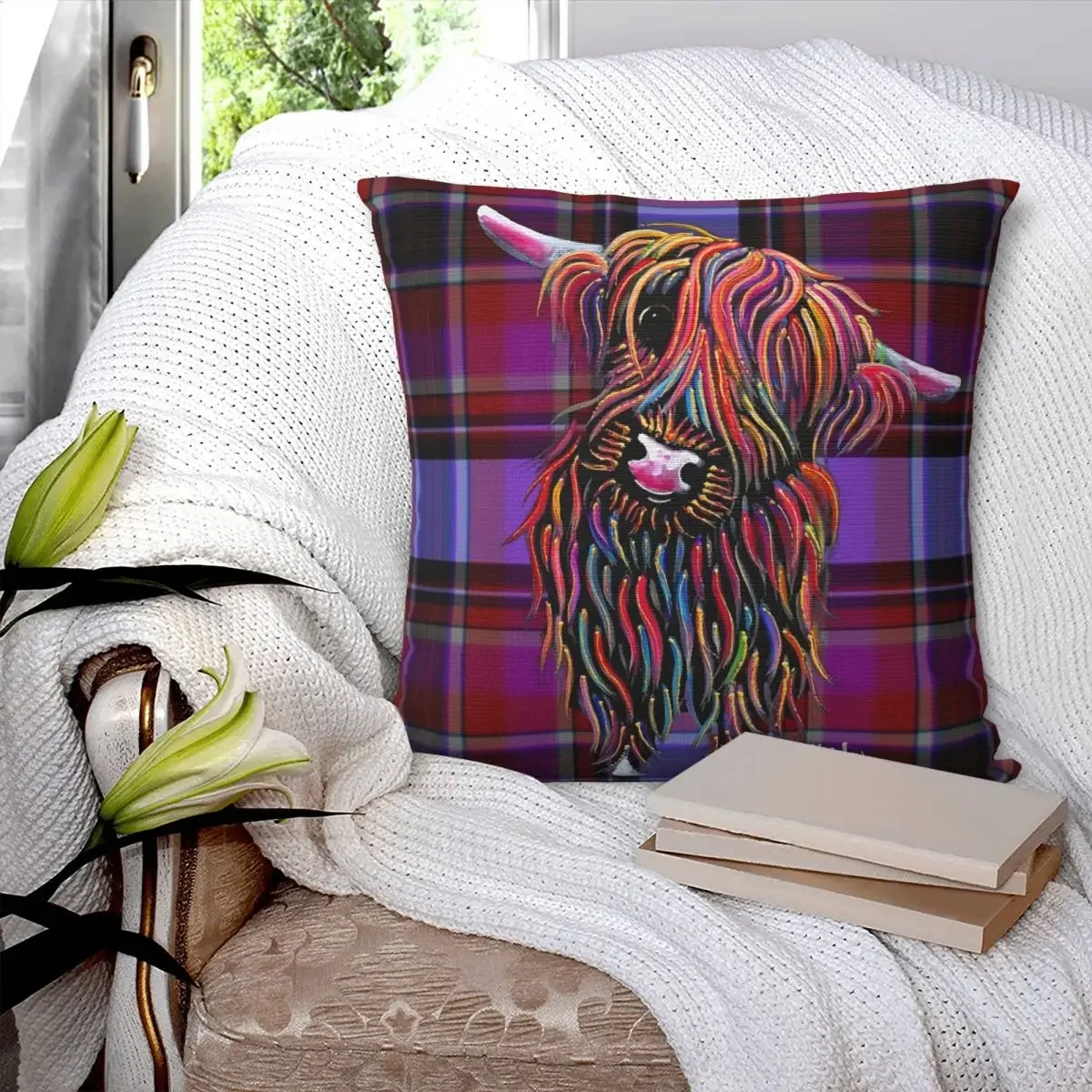 Shirley Mcarthur'S Scottish Highland Cattle Pillowcase Pillows Cover Cushion Comfort Throw Pillow Sofa Decorative Cushions Used