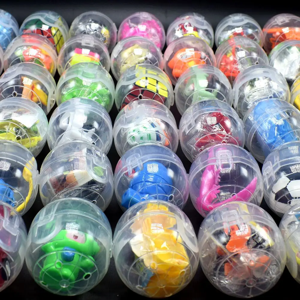 6pcs Gacha Mixed Doll Toy Ball Transparent Capsule Surprise Egg Model Puppets Toys for Gift Game Machine 47X55mm