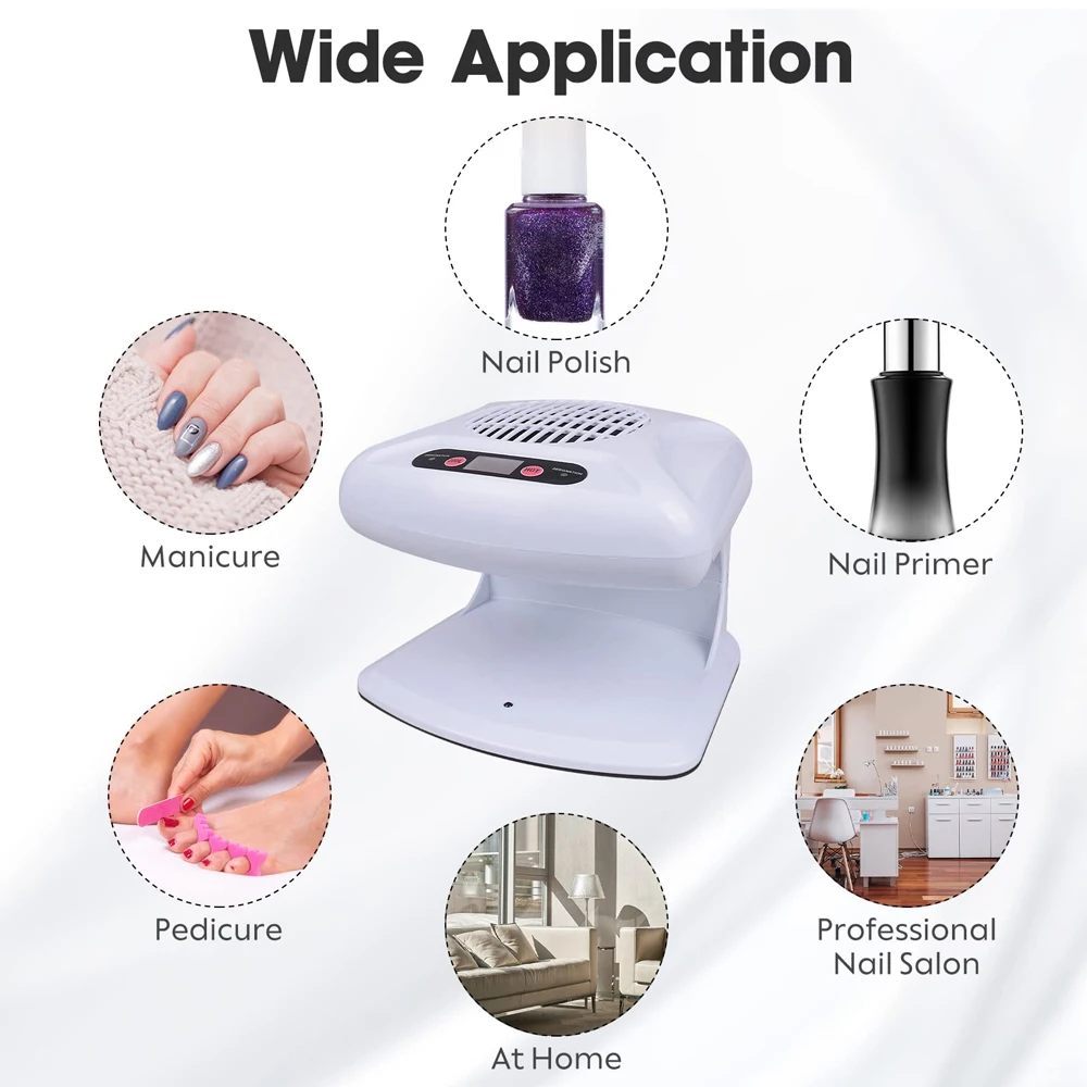 Nail Dryer Fan Nail Polish Dryer Manicure Nail Lamp For Gel Nails Polish With Heat & Cool Wind Blower Air Nail Dryer 300W