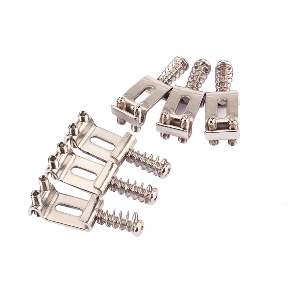 6Pcs Electric Guitar Roller Bridge Tremolo Saddles Chrome Metal Replacement Parts Narrow Spacing for Vintage Style