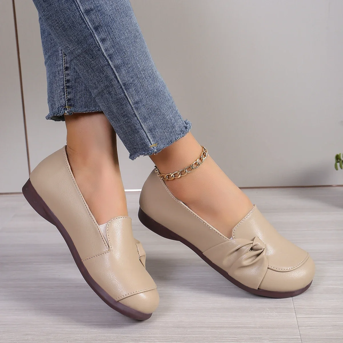 Zapatos informales de verano para Mujer, zapatillas de deporte de diseñador de cuero para Mujer, mocasines sin cordones para Mujer, mocasines ligeros para mamá, Zapatos para Mujer