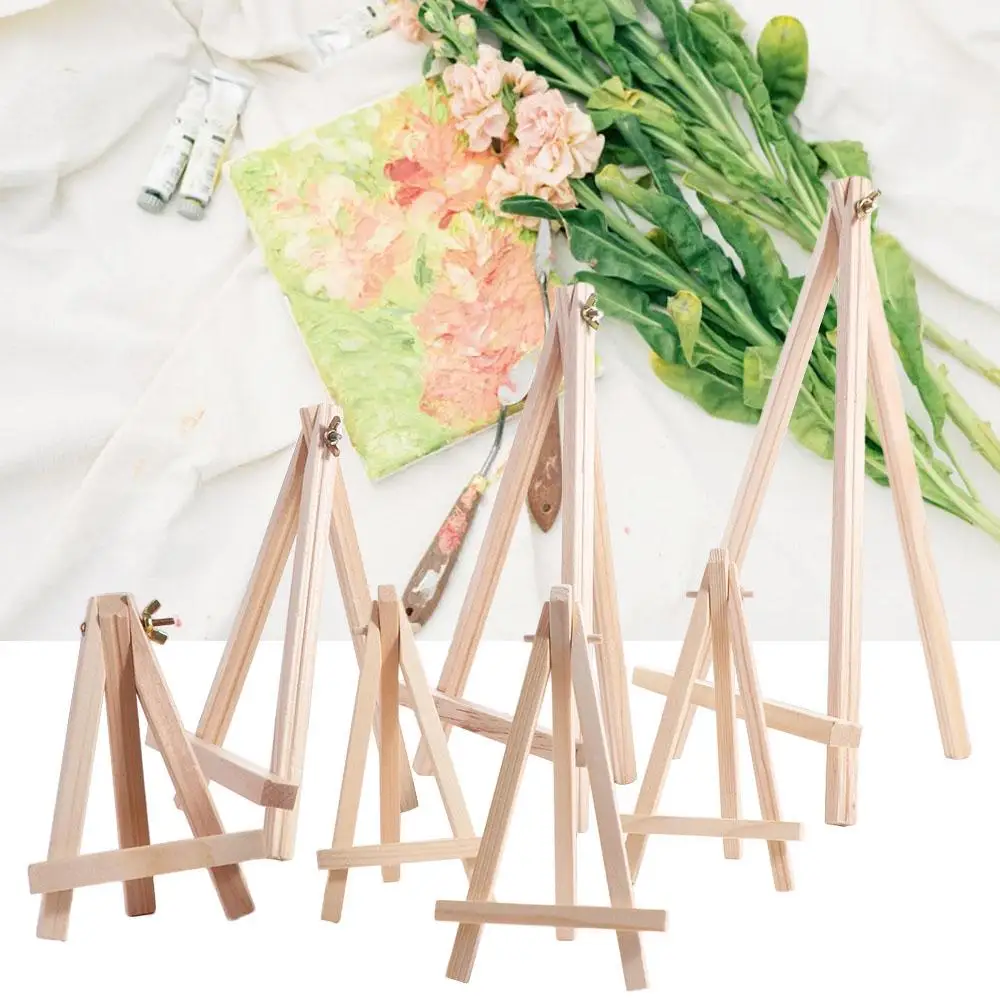 Stand Painting & Sketch Wood Mini Easel Small Portable Triangle Display Stand Foldable Desk Stand Tripod Student
