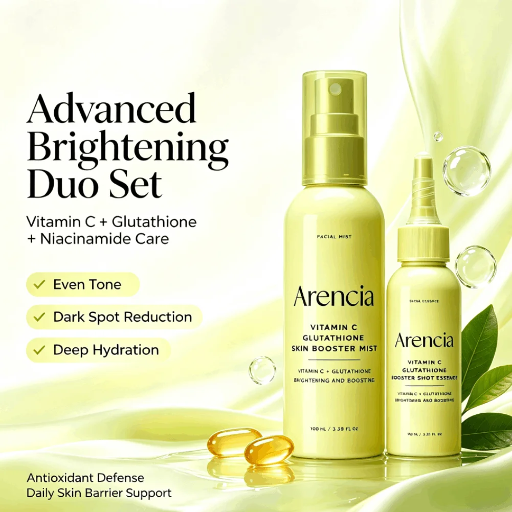 Arencia Niacinamide Brightening Serum VC Glutathione Even Skin Tone Deep Hydrating Lightweight For Dull Dry Skin Face Skin Care