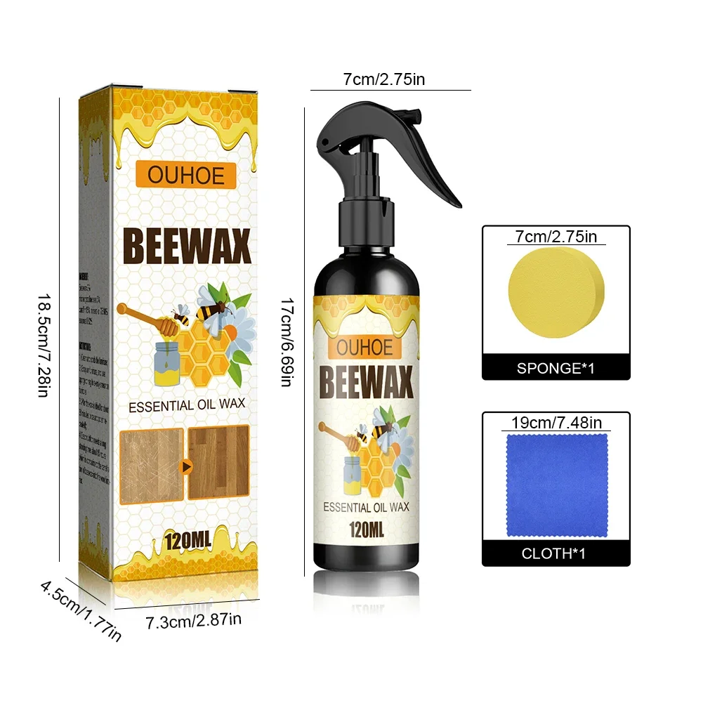 120ml Furniture Protection Polishing Beeswax Spray Multipurpose Wear Resistant for Floor Chair Cabinet Home Furniture images - 6