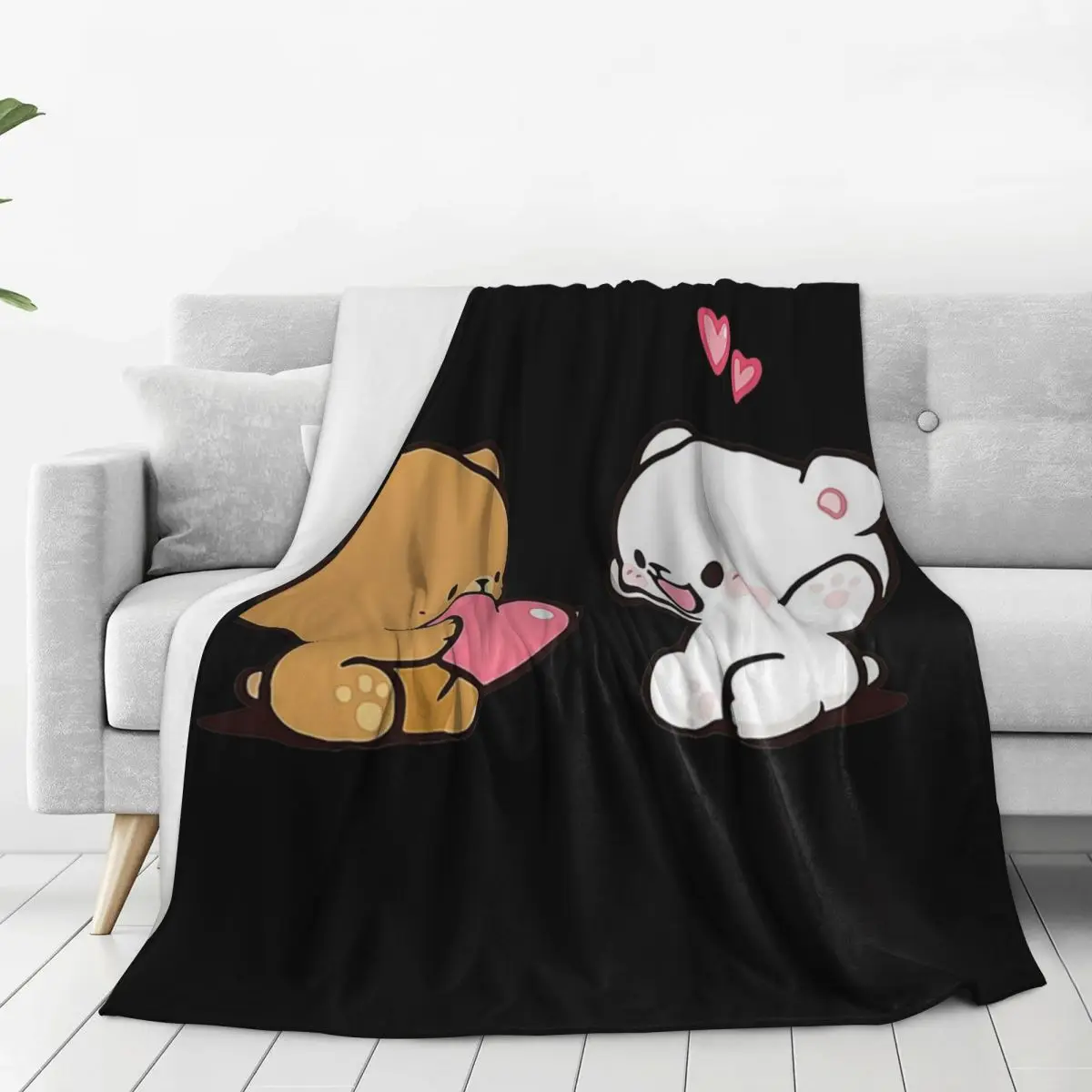 Cute Milk Mocha Blankets Flannel Super Soft Throw Blankets Sofa Throw Blanket For Home Bedroom Travel Throws Bedspread Quilt